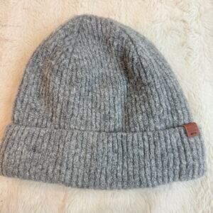 Bickley + Mitchell  Gray Beanie Hat Plush Lined Soft